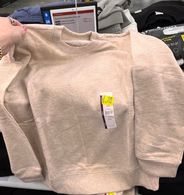 Time and Tru Women’s Crewneck Sweatshirt only $5.21!