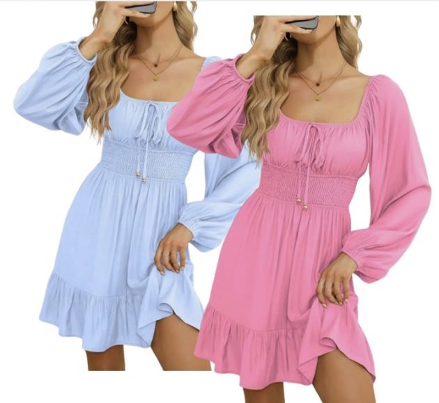 Women’s Long Puff Sleeve Mini Dress only $19.73, plus more!