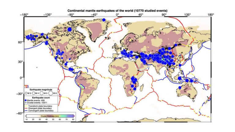 Scientists Create the First Map of Deep Earthquakes Beneath Continents