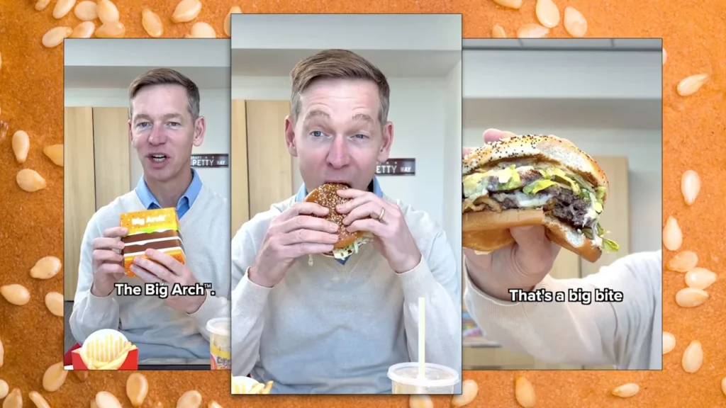McDonald’s CEO awkwardly samples his company’s new burger in viral video