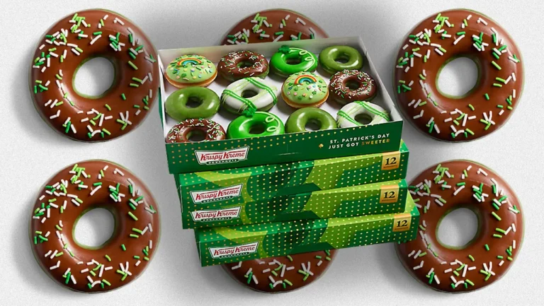 Krispy Kreme is giving away free doughnuts for St. Patrick’s Day today. But you have to wear the right thing