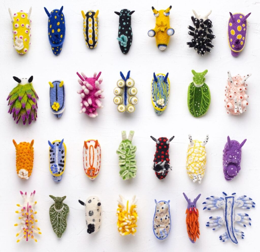 Dive into Wool Creature Lab’s World of Vibrant Felted Nudibranchs