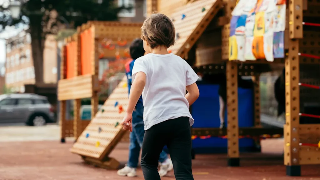 This Lego-like playground kit is designed for children displaced by war