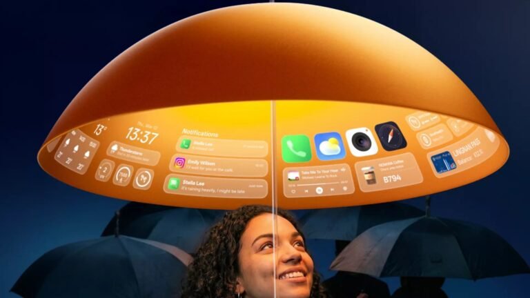 A top phone maker just announced an Android umbrella with a 4K display, cameras, and thrusters!