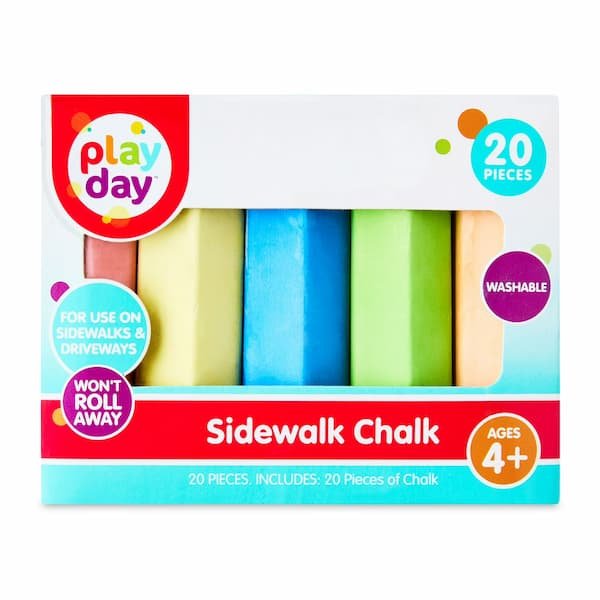 Play Day 20-Count Multicolor Anti-Roll Sidewalk Chalk only $0.98!