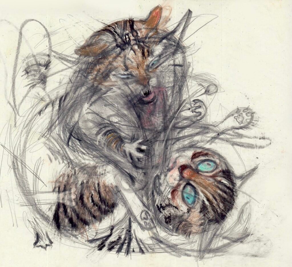 Anarchic Cats Are Ensnared in Chaos in Léo Forest’s Dynamic Drawings