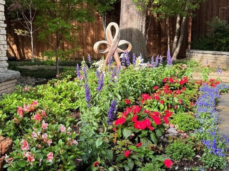 April Gardening with Red, White and Blue