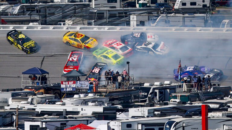 Watch The Talladega Big One Replay In Slow Motion