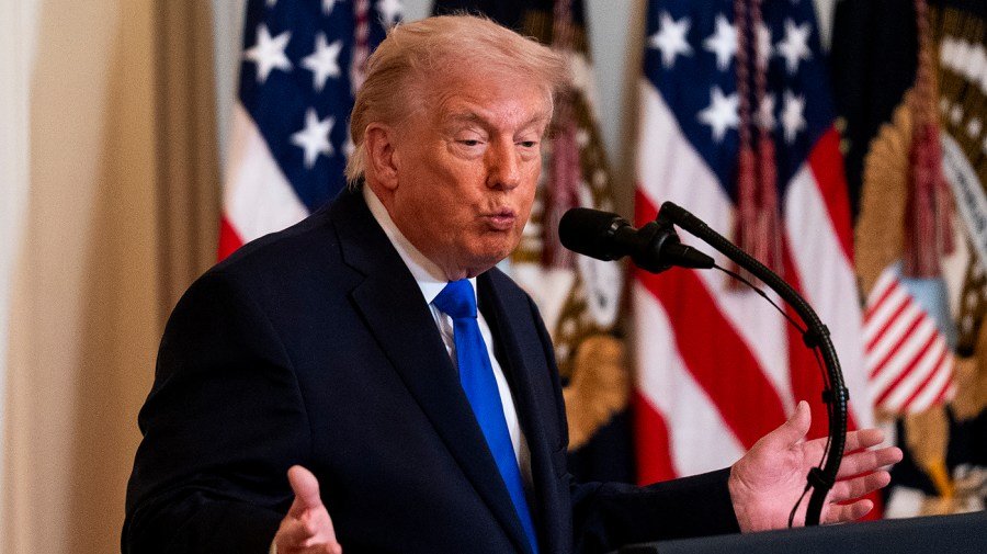 Watch live: Trump briefs press ahead of deadline on Iran