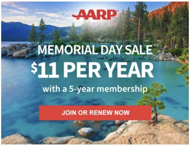 AARP Memorial Day Sale: $11 Membership!