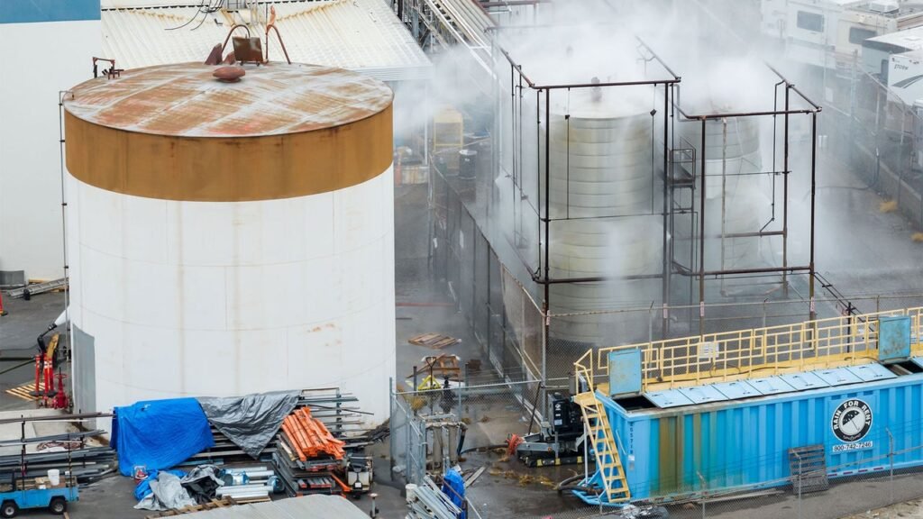 50,000 California residents are waiting to see if officials can keep this chemical tank from exploding