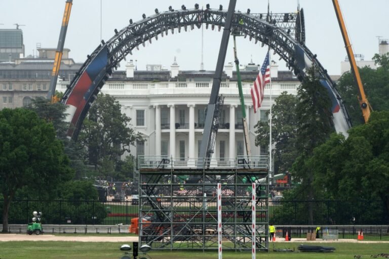 UFC ring construction work starts at White House to celebrate Trump's birthday