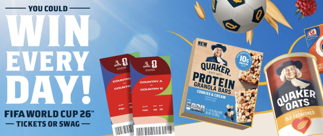 Quaker’s “FIFA World Cup 26” Instant Win Game is going on now!