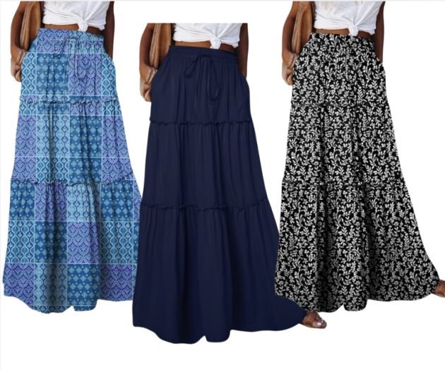 Women’s Floral Print Boho Maxi Skirt only $13.74!