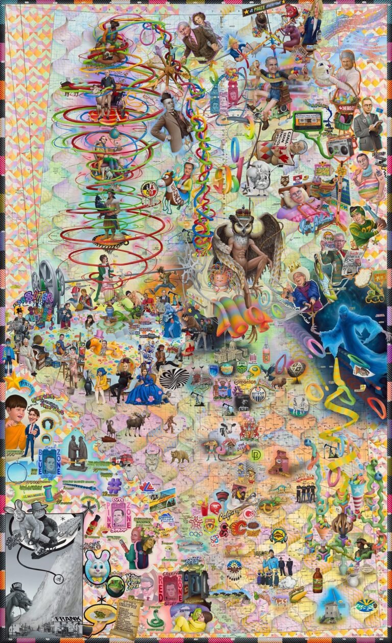 A Visual Cacophony of People, Places, and Things Fill Chris Millar’s Mixed-Media Paintings