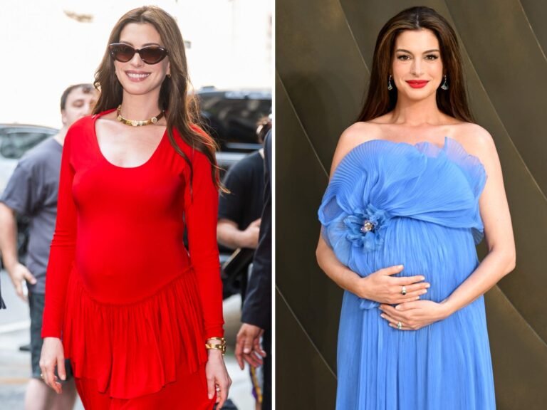 7 of the best maternity outfits Anne Hathaway has ever worn