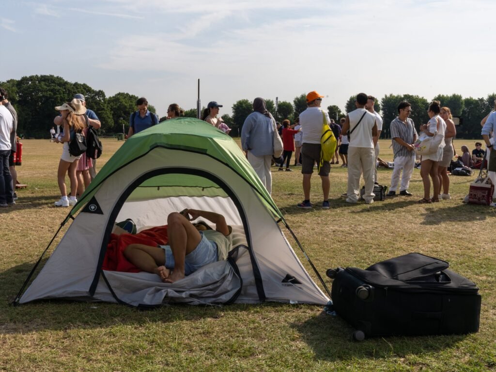 The real Wimbledon starts at the campsite across the street
