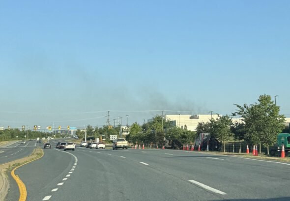 Dark smoke rose above a Virginia data center as a heat wave pushed the power grid close to its limits
