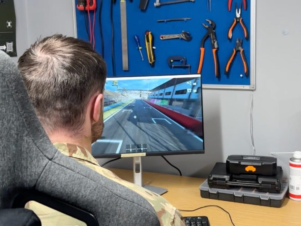 British soldiers are racing virtual drones through video game mountains and tracks before taking to the skies for real