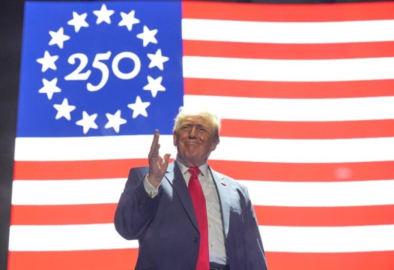 Trump celebrates America’s 250th anniversary in weather-delayed, sometimes partisan speech