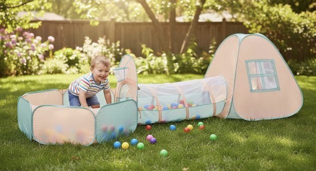 Pop Up Play Tent with Tunnel and Ball Pit only $15.39!