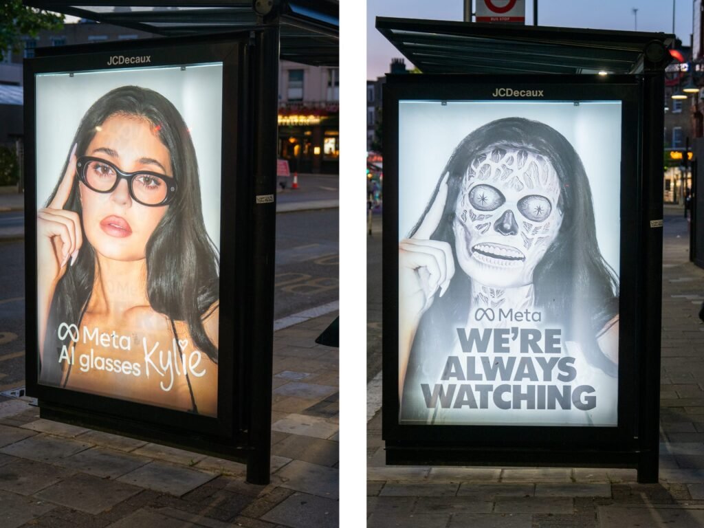 Guerrilla London Bus Ads Mock Kylie Jenner’s Meta Glasses Campaign