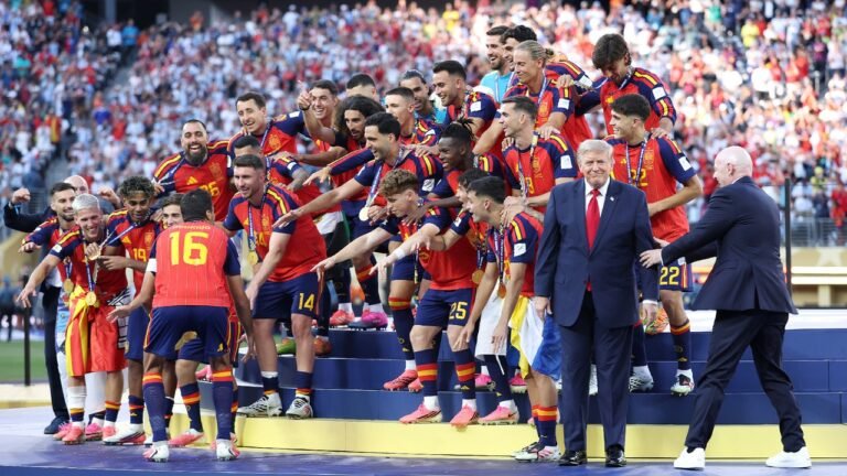 Trump photobombing historical photos becomes a meme after an awkward moment at the World Cup Final