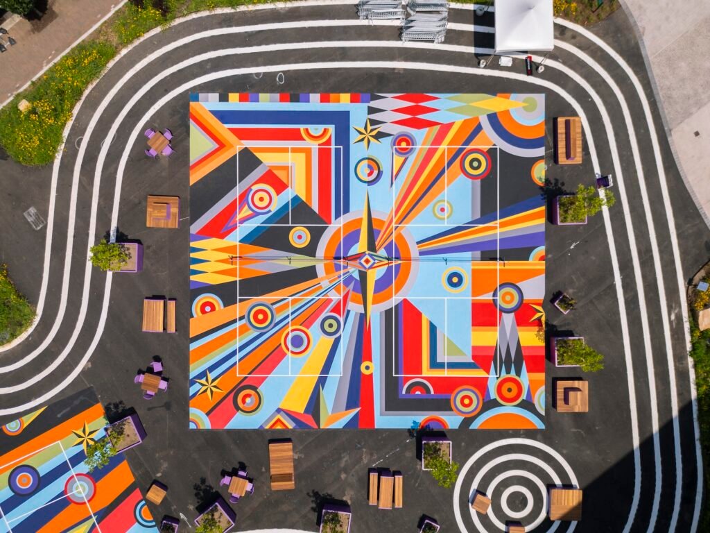 Pittsburgh’s Pickleball Courts by Sharmistha Ray Are an Abstract Riot of Color