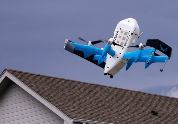 Amazon drone makes a splash after dropping a package in a Texas woman's pool: 'We're living in the Jetsons era'