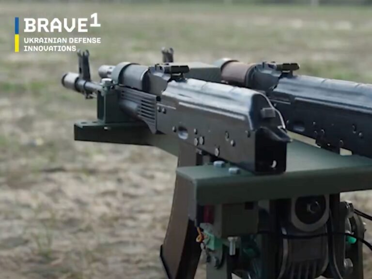 Ukrainians slapped twin AK rifles on a drone with wheels to make a cheap mobile turret