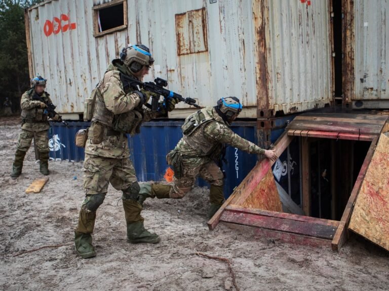 Ukrainian troops are training just beyond the war's reach on NATO soil. Training leaders say that's by design.