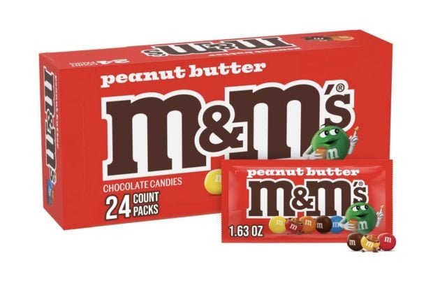M&M’S Peanut Butter Chocolate Candy Snacks, 24 count only $13.77 shipped!