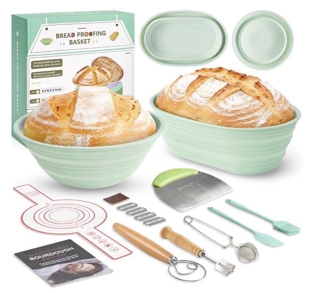 Sourdough Starter Kit Baking Supplies with Silicone Banneton only $14.99!