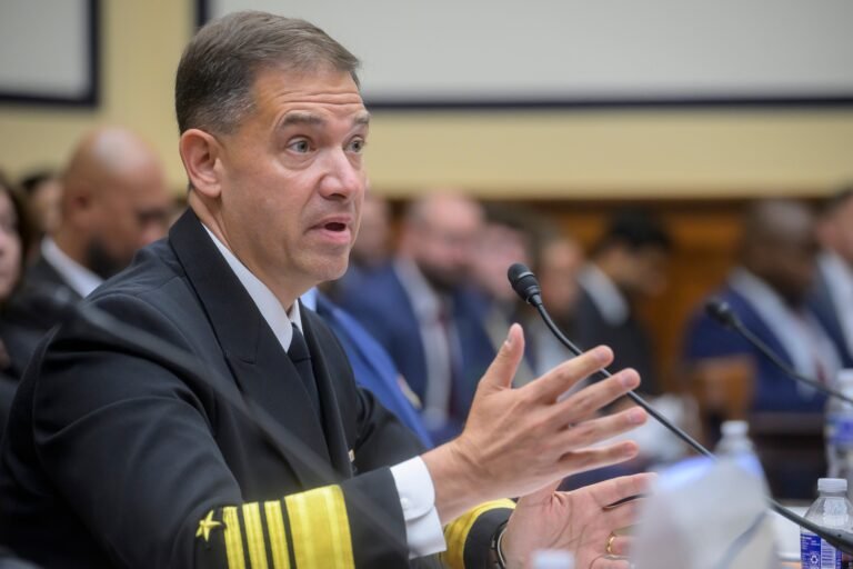 Top US Middle East commander visits long-deployed aircraft carrier