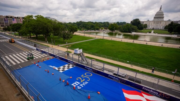 This might be the only time you’ll see race cars speeding up Pennsylvania Avenue