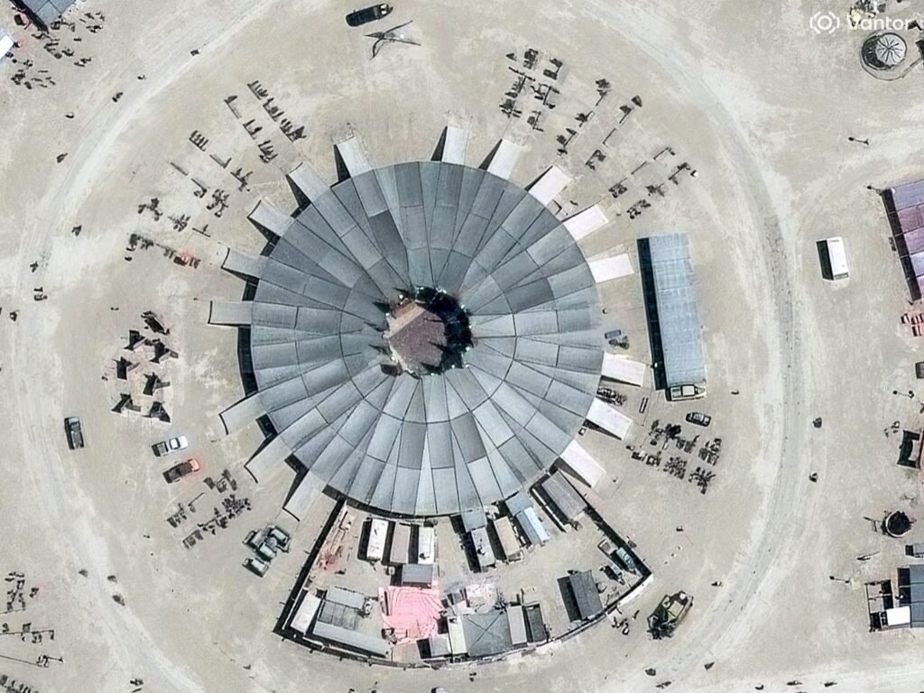 Burning Man 2026: Satellite images show how the Nevada desert transforms into Black Rock City