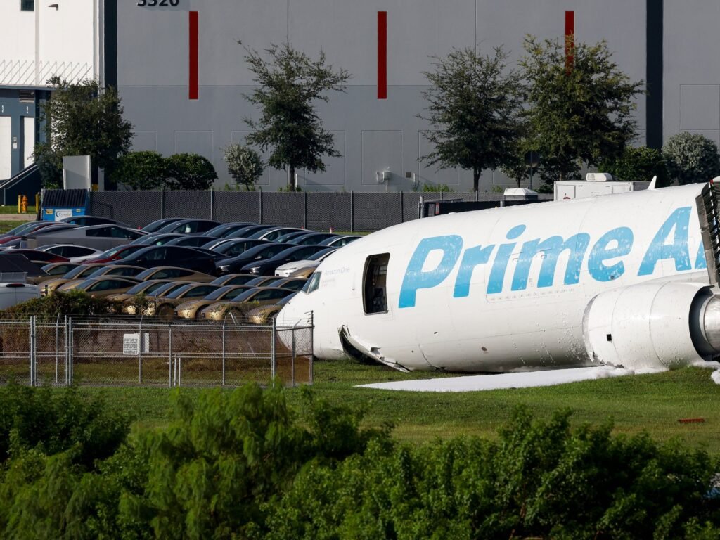 The Amazon cargo plane that crashed in Miami nearly hit a parking lot full of Tesla Cybercabs