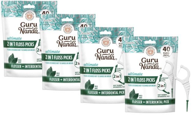 GuruNanda Dental Floss Picks, 40 Count only $0.90 shipped!