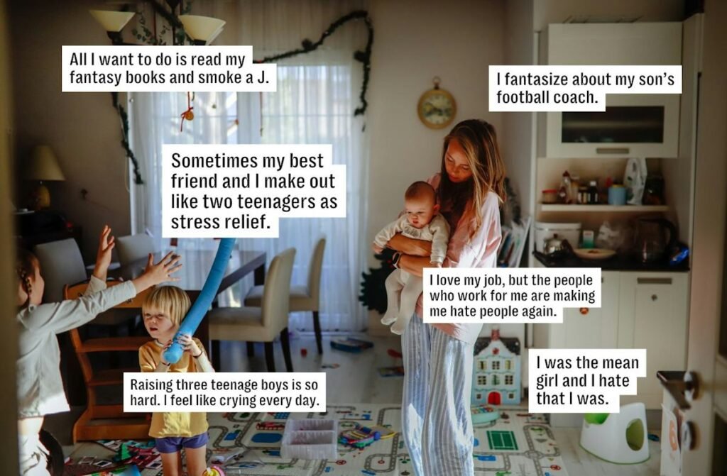 “Sometimes My Best Friend & I Make Out Like Teenagers As Stress Relief” & 59 Other Mom Confessions