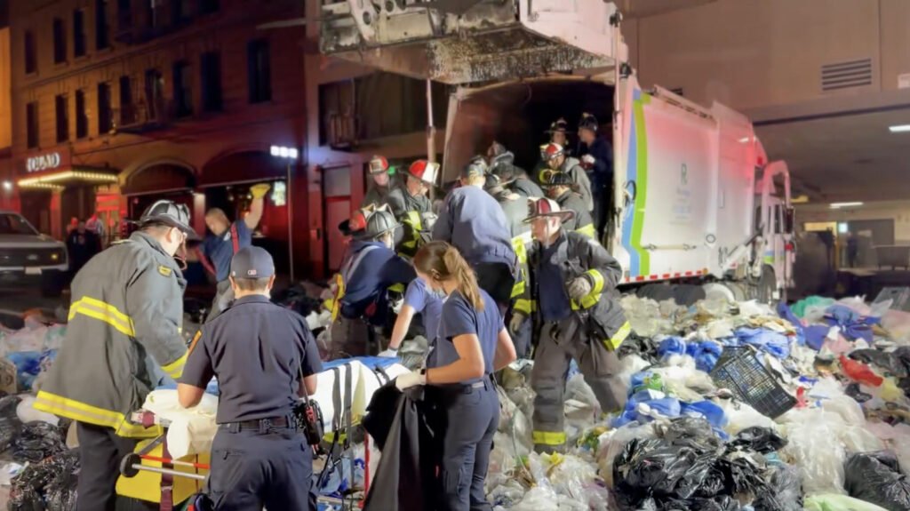 Man Mistakenly Loaded Into Garbage Truck Survives Being Compacted, Gets Rescued By Two Dozen Firefighters