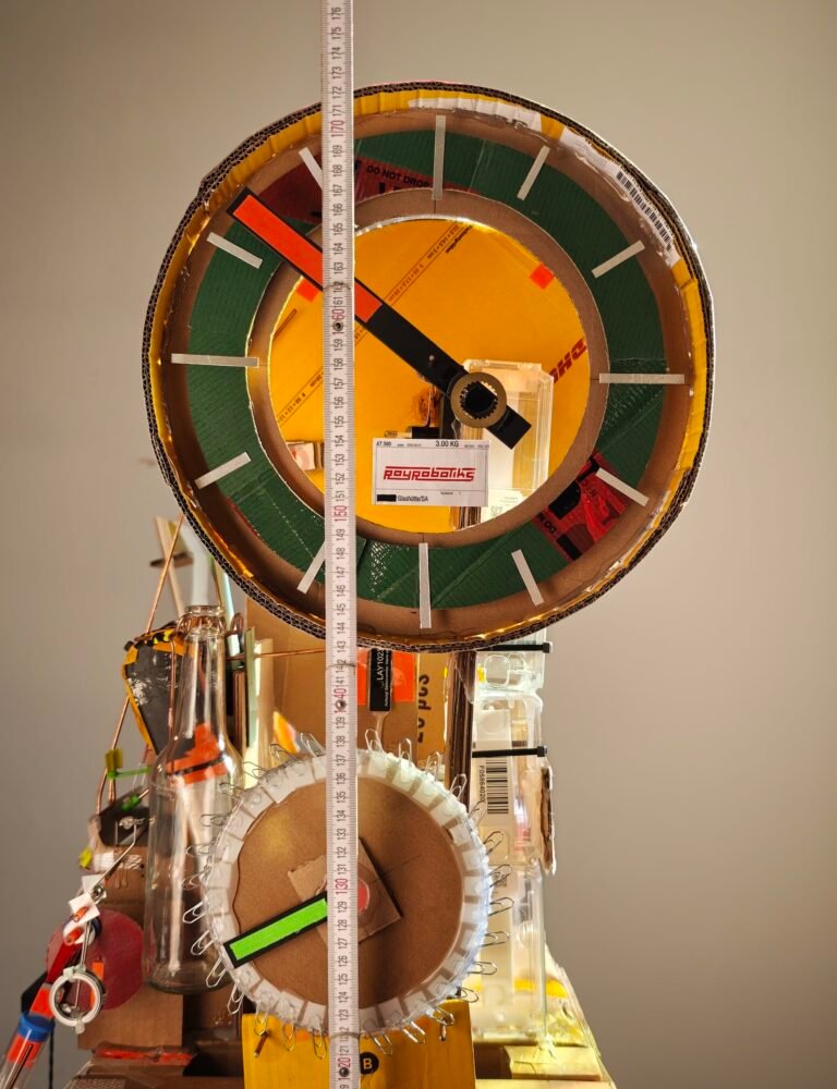 Niklas Roy Constructs a Functional Pendulum Clock Made Entirely of Trash