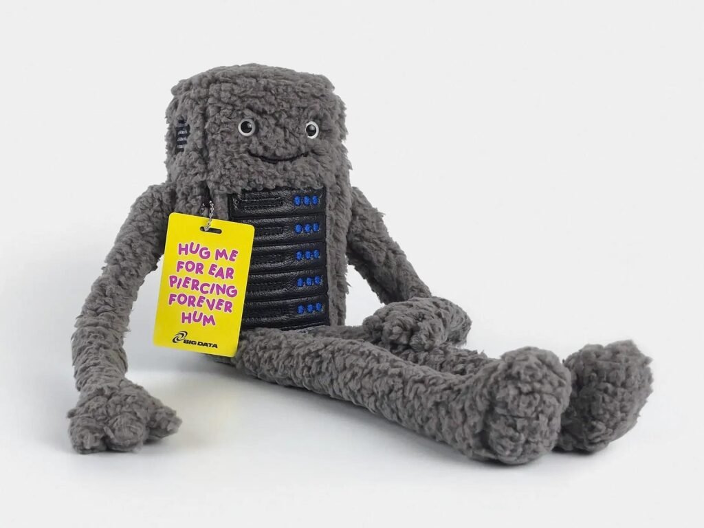 This sold-out plushie emits the grating hum of a real-life data center when you squeeze it