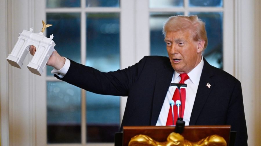 Final Trump arch plans submitted to city omit proposed military complex