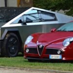 The Beauty And The Stainless Beast: Alfa Romeo 8C Hangs Out With Tesla Cybertruck