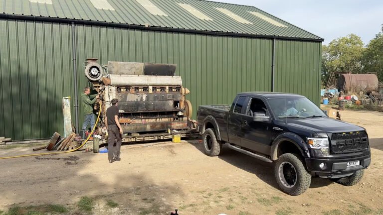 Watch A Pickup Truck Pull Start This 102.4-Liter Engine Like It's A Lawnmower