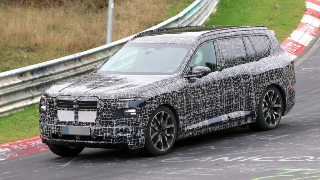BMW iX7 Spied Testing Three Rows Of Electric Luxury As Hotter X7 M60 Tracks Close Behind